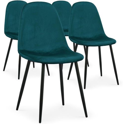 Lot de 4 chaises Gao Velours Vert - 3S. x Home - Modalova