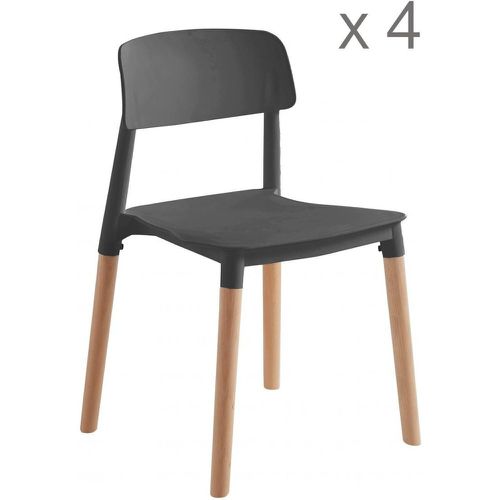 Lot de 4 chaises scandinaves Noires - 3S. x Home - Modalova