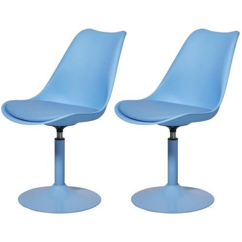 Lot de 2 chaises tendance pied central en metal et assise en coque rembourrée STEEVY - 3S. x Home - Modalova