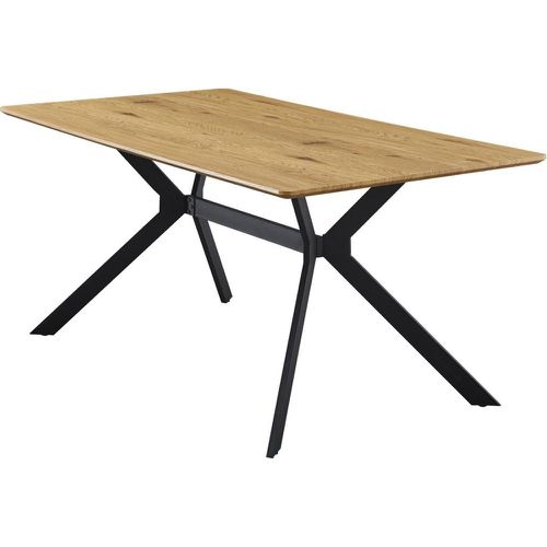 Table 160cm plateau bois MDF 2,5cm d'épaisseur et pieds metal noir KRISTEN - 3S. x Home - Modalova