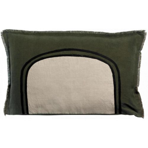 Coussin bicolore Laly Olive 40 x 65 - Maison Vivaraise - Modalova