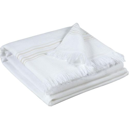 Drap hammam Cancun Neige 90 x 180 - Vivaraise - Modalova