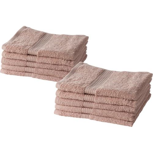 Lot de 10 serviettes 50x90 Coton Rose des sables - Today - Modalova