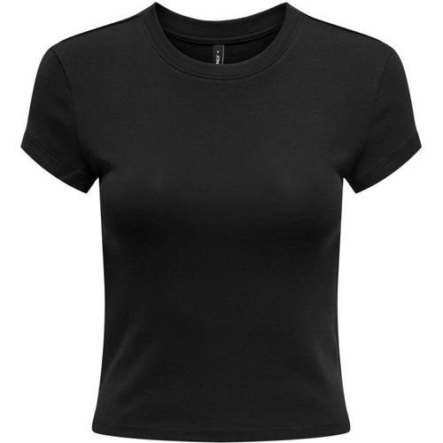 T-shirt tight fit col rond manches courtes en coton Alma - Only - Modalova