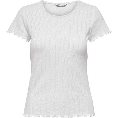 T-shirt tight fit col rond manches courtes en coton Ida - Only - Modalova