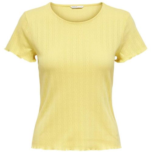 T-shirt tight fit col rond manches courtes en coton Alice - Only - Modalova