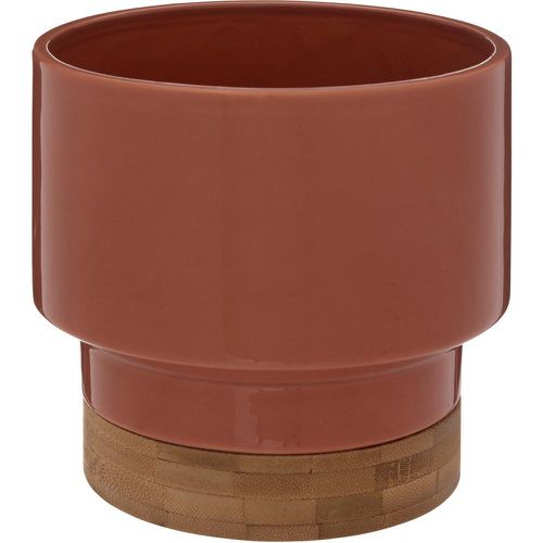 Cache-pot orange en céramique et bambou Le collectionneur - 3S. x Home - Modalova