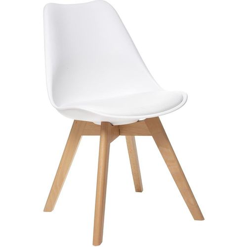Chaise Baya blanc, pieds en bois de hêtre - 3S. x Home - Modalova