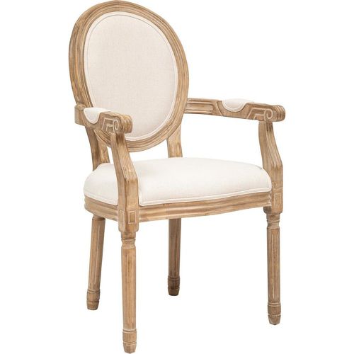 Chaise en hévéa beige Cleon - 3S. x Home - Modalova