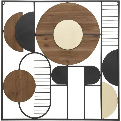Pouf bidon Joao métal et bois noir - 3S. x Home - Modalova
