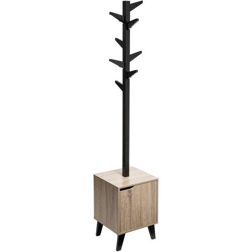 Porte Manteaux bois naturel et noir - 3S. x Home - Modalova