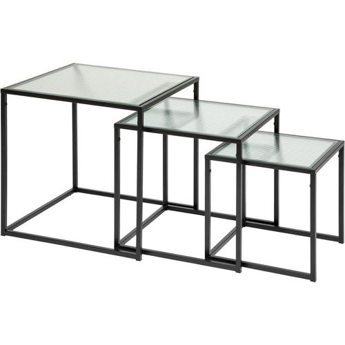 Tables gigognes Aldir, métal et verre trempé - 3S. x Home - Modalova