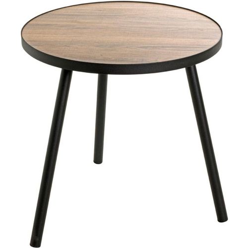 Table d'appoint ronde Grand modèle en Métal laqué et plateau décor chêne - 3S. x Home - Modalova