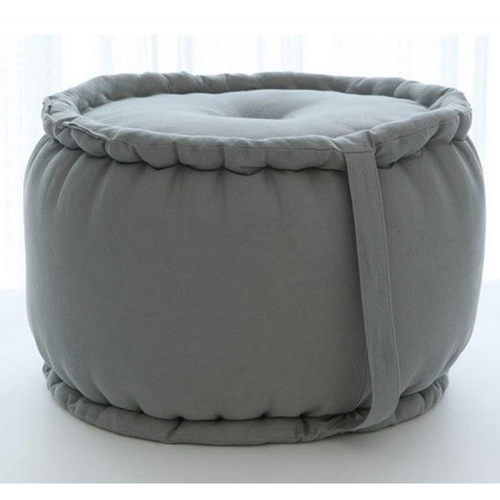 Pouf rond uni moelleux coton - Becquet - Modalova