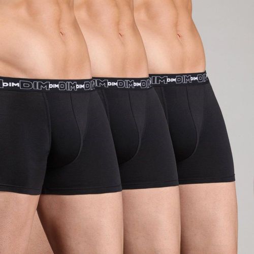 Lot de 3 boxers Pack, en jersey coton majoritaire, - Noir - Dim - Modalova