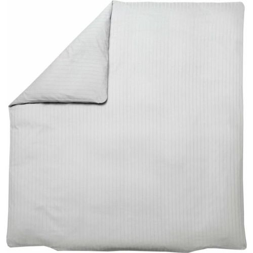 Housse de couette satin de coton jacquard DIVINE - Métal - Blanc des Vosges - Modalova
