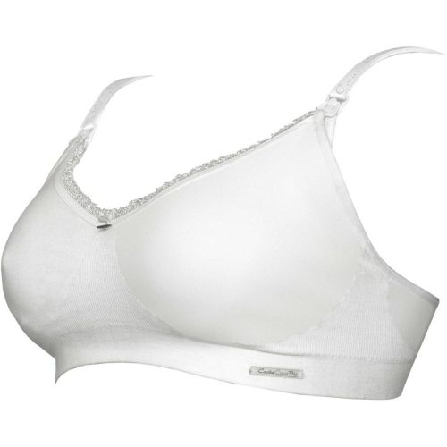 Brassiere de grossesse et d'allaitement sans armatures coton - blanc - Cache Coeur - Modalova