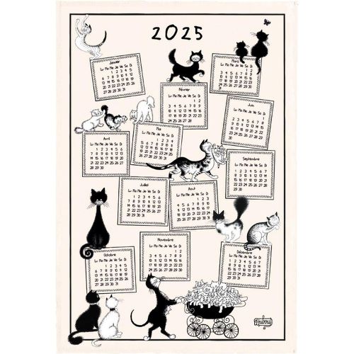 Torchon Dubout Calendrier 2025 Ecru 48 x 72 - Winkler - Modalova