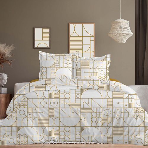 Parure de lit Housse de couette +2Taies 240X220 OSLO ocre - Calitex - Modalova