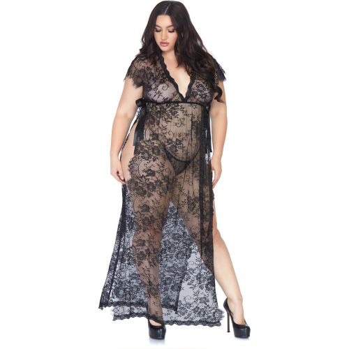 Kimono en dentelle transparente - noir - Leg Avenue - Modalova