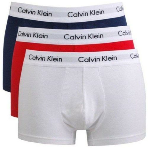 PACK 3 BOXERS COTON STRETCH - Ceinture Logotée Bleu / blanc / rouge - Calvin Klein Underwear - Modalova