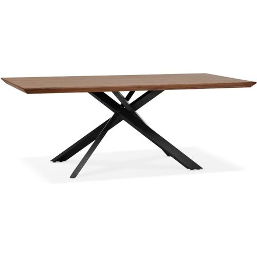 Table à diner avec pied central en x 'WALABY' en bois finition Noyer - ALTEREGO - Modalova