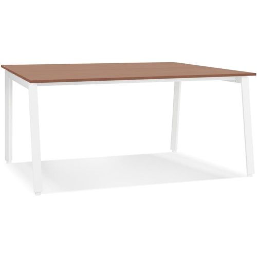 Table de réunion ou bureau bench 'AMADEUS SQUARE' en bois finition Noyer et métal - ALTEREGO - Modalova