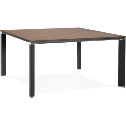 Table de réunion ou bureau bench 'XLINE SQUARE' en bois finition Noyer et métal - ALTEREGO - Modalova