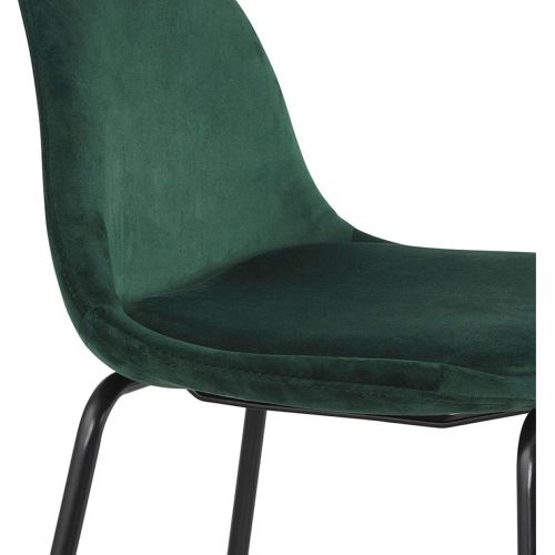 Tabouret de bar 'FENTON' en velours et pied en métal - ALTEREGO - Modalova
