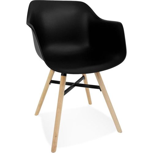Chaise avec accoudoirs 'MELIS' avec pieds en métal et bois naturel - ALTEREGO - Modalova