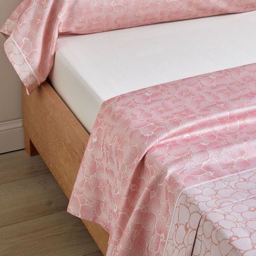 Drap plat satin jacquard ARCANGUES Garance - Blanc des Vosges - Modalova