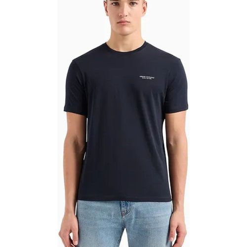 Tee-shirt en coton marine - Armani Exchange - Modalova