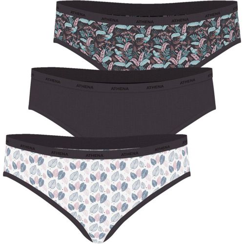 Lot de 3 slips Ecopack Mode gris en coton - Athena - Modalova