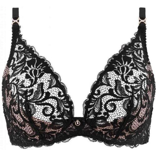Soutien-gorge plongeant armatures - Noir en dentelle - Aubade - Modalova