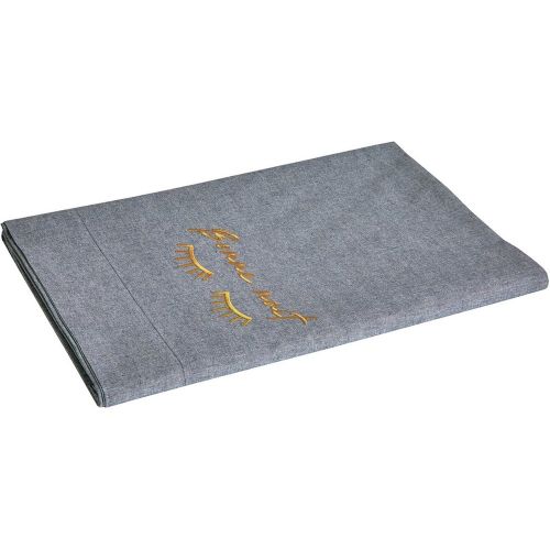 Drap plat 50% coton bio - 50% fibres recyclées BONNE NUIT Indigo - Blanc des Vosges - Modalova