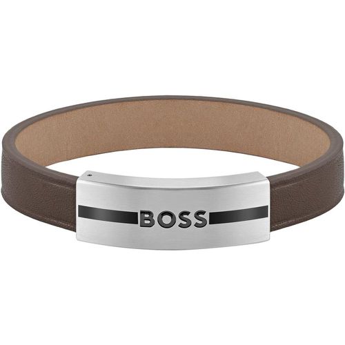 Bracelet Luke - 1580496M Cuir, Acier - Boss Bijoux - Modalova