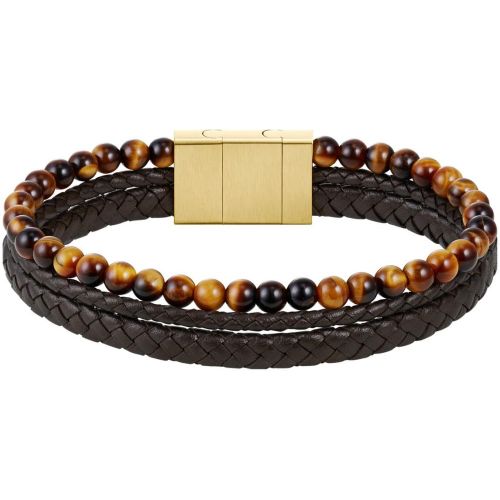 Bracelet Sphere Mixed-1580787 Acier, Cuir - Boss Bijoux - Modalova