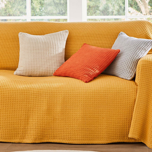 Jeté de fauteuil en coton motifs nid d'abeille FEROE - Becquet - Modalova