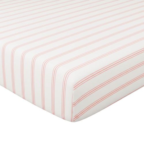Drap housse en coton écru à rayures rouges - HARMONIE - Becquet - Modalova