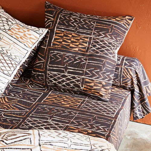 Drap housse en coton TISSAGE motif africain, chocolat - Becquet - Modalova