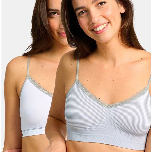 Lot de 2 Brassières Blanc-Gris - Billet Doux - Modalova