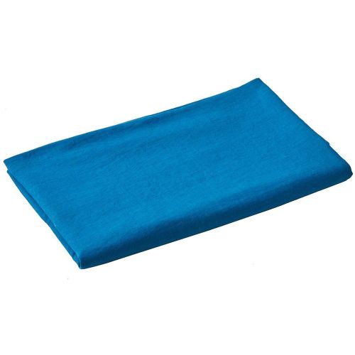Drap plat lin lavé LOUXOR Bleu paon - Blanc des Vosges - Modalova