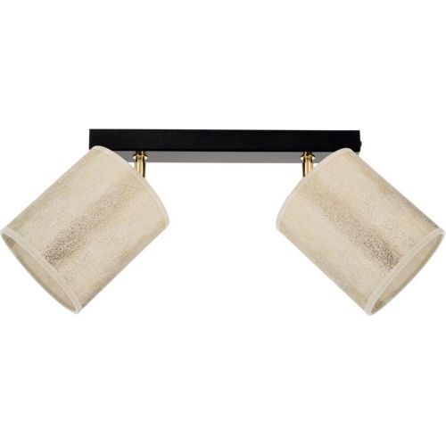 Plafonnier Ora Métal Noir Métal Abat-jour en Tissu - Britop Lighting - Modalova