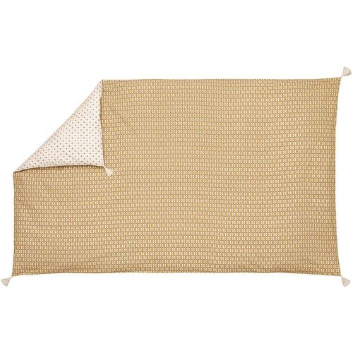 Courtepointe percale DANDY Ocre - Blanc des Vosges - Modalova