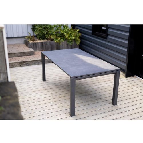 Table de Jardin Extensible 8 à 10 personnes anthracite en aluminium - DELORM DESIGN - Modalova