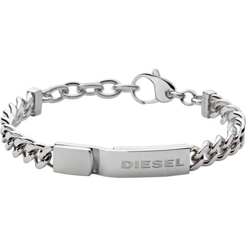 Bracelet Diesel Stacked DX0966040 - Bracelet Gourmette Chromée - Diesel Bijoux - Modalova