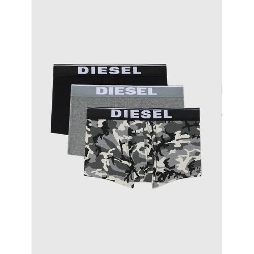 Pack de 3 boxers logotes ceinture elastique - Noir / / Kaki imprime - Diesel Underwear - Modalova