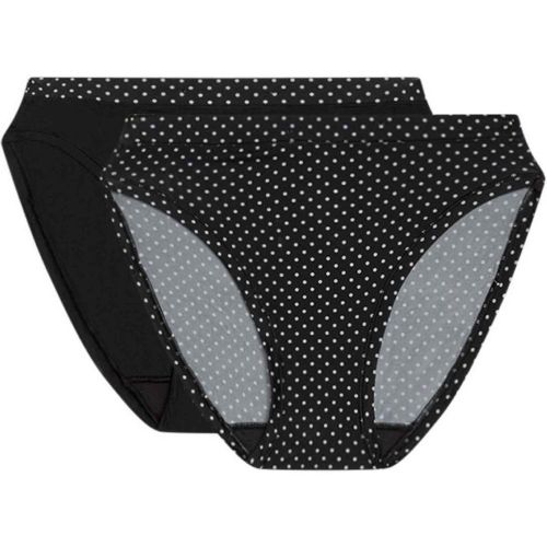 Lot de 2 culottes classiques - Noires en nylon - Dim - Modalova