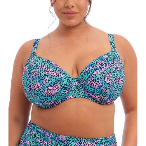 Haut de maillot de bain plongeant armatures - Bleu ELECTRIC SAVANNAH en nylon - Elomi bain - Modalova