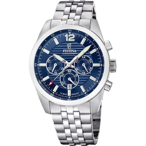 Montre Timeless Chronograph - F20742-1 Bracelet Acier Argent - Festina - Modalova